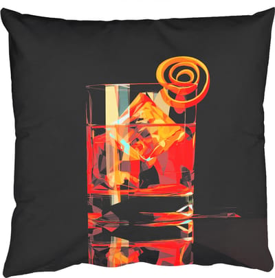 Sierkussens - Kussentjes Woonkamer - 50x50 cm - Glas - Ijsblokjes - Drinken - Bruin
