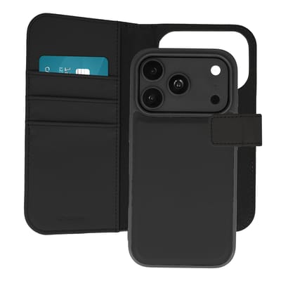 imoshion Hoesje - Geschikt voor Apple iPhone 18 Pro / 17 Pro - Uitneembare 2-in-1 Luxe Bookcase - Zwart
