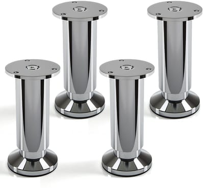 4 stuks SOTECH meubelpoot Alpha, chroom gepolijst, belastbaar tot 250 kg, hoogte: 120 mm verstelbaar