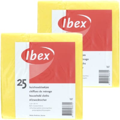 Viscose dweilen/schoonmaakdoekjes - 50x stuks - geel - hoog absorberend - 38 x 40 cm