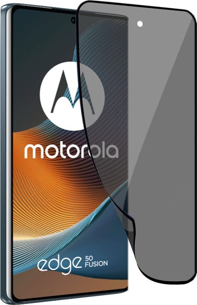 Geschikt voor Motorola Edge 50 Fusion - Privacy Screenprotector - Beschermglas Folie - Privé GuardCover