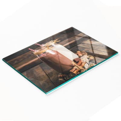 Multifunctioneel decoratief glazen bord voor cocktails in glazen, 80x52 cm