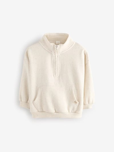 Next - Meisjes - Sweatshirt met kwartrits - Crème