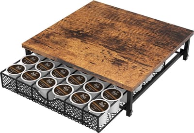 K-Cup Opbergorganizer, koffiepad-lade voor toonbank, pod-opberglade voor K-Cup met 36 pad-pack-opberglade, koffiecapsule-opberglade met verschuifbare manden, zwart