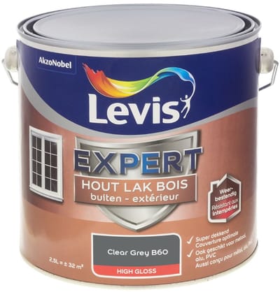Levis - Expert Hout Lak Buiten High Gloss Mix - Clear Grey B60 - Mengverf - 2,5 L