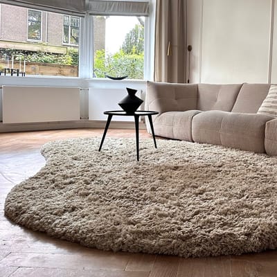 Organisch Hoogpolig Vloerkleed Pilo Beige Polyester Interieur05 - 200 x 290 cm - (L)