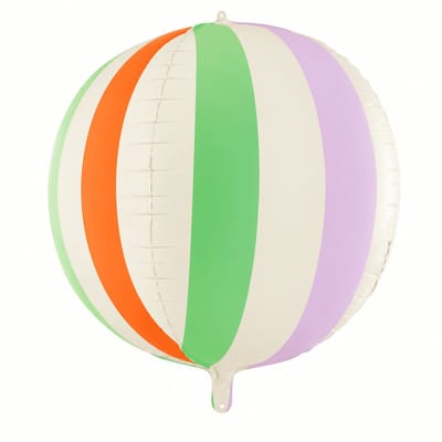 PartyDeco - Folieballon strandbal strepen mix 75 cm