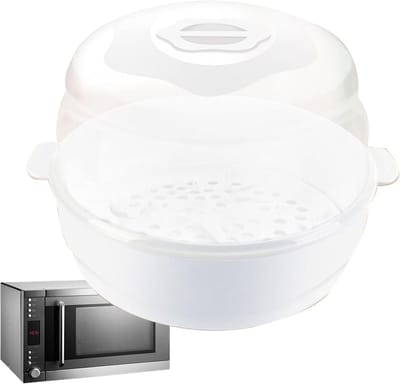 Magnetron Stoomreiniger - Babyfles Sterilisator - Hygiënisch Reinigen - Hittebestendige Handgrepen - 22.5 x 22 x 17.5 cm - Meerkleurig