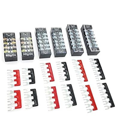 6x 600V 15A Dubbele Rijen Schroef Klemmenblok met 6/5/4 Posities