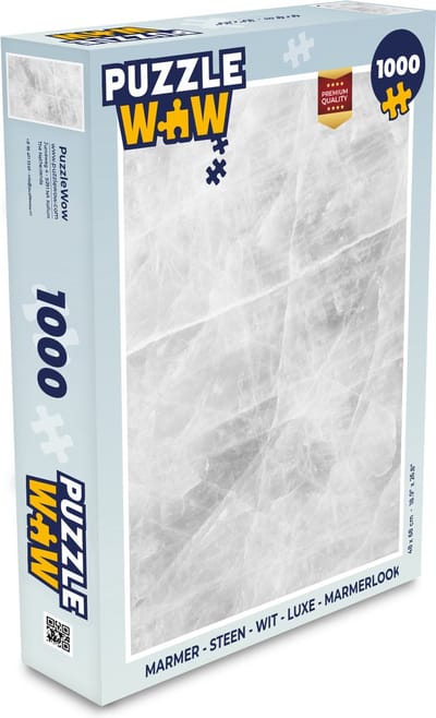 Puzzel Marmer - Steen - Wit - Luxe - Marmerlook - Legpuzzel - Puzzel 1000 stukjes volwassenen