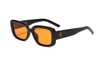 O.Leo - Zwarte zonnebril met oranje glazen - UV400-bescherming - Unisex design