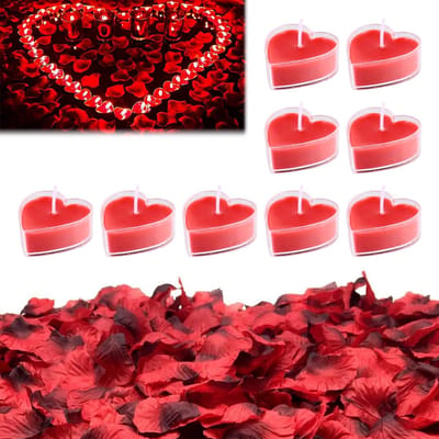 Dailygoody - Romantische kaarsen - Hartvormige theelichtjes - Perfect voor Valentijnsdag - Rode kleur - Niet-geparfumeerd - Voor verjaardagen en feest