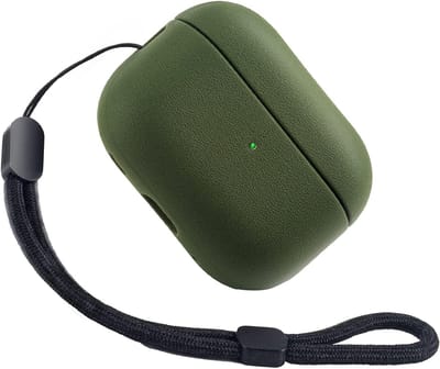 Beschermende TPU Hoes voor Airpods Pro 3 met Polsband - Textuur Design in Legergroen