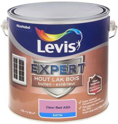 Levis - Expert Hout Lak Buiten Satin Mix - Clear Red A50 - Mengverf - 2,5 L