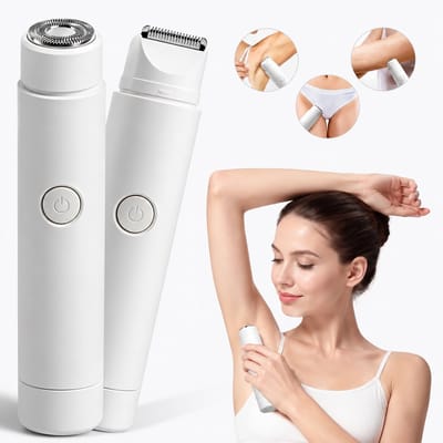Namajunas - Ladyshaves voor vrouwen - Ladyshave oplaadbaar - Trimmer Vrouw Intiem - 2 in 1 Elektrisch Scheerapparaat - Bikinilijn - Oksels - Benen - Gezichtshaar - Ontharingsapparaat - Nat en droog - Wit