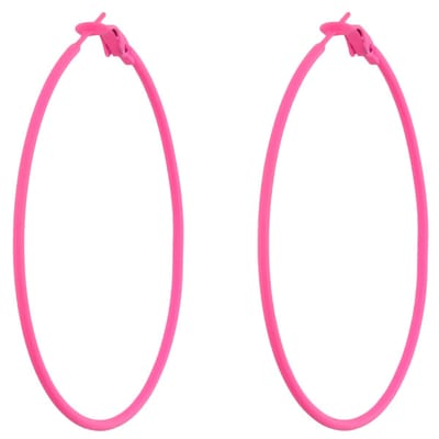 Behave - Oorbellen - Oorringen - Dames - Neon Roze - Trendy Statement - Lichtgewicht - 6 cm
