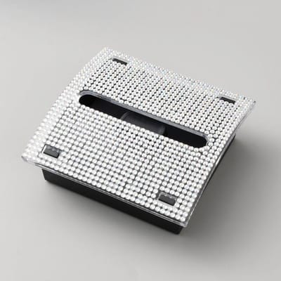 Dailygoods- Notitiehouder - Zelfklevende Notities Dispenser - Kunststof - Compact - 1 Stuk - 100 mm x 104 mm x 37,5 mm - Elegant Design met Strass-Steentjes - Notitiedispenser