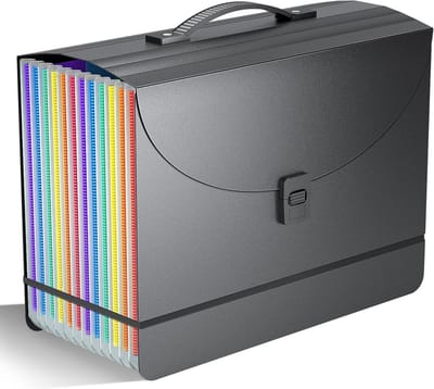 Draagbare Document Organizer met Handvat, 13 Vakken voor A4 Papier, Perfect voor Archivering en Kantoororganisatie
