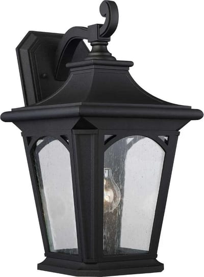 Landelijke Wandlamp - Steady Lighting - Metaal - Landelijk - E27 - L: 27.9cm - Voor Buiten - Woonkamer - Eetkamer - Zwart