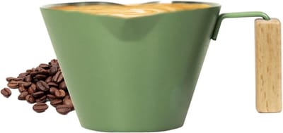 Koffiekopje Latte Mok - Schenktuit Beker - Koffie Bereiden - Dubbele Schenktuit - 100 ml - Donkergroen