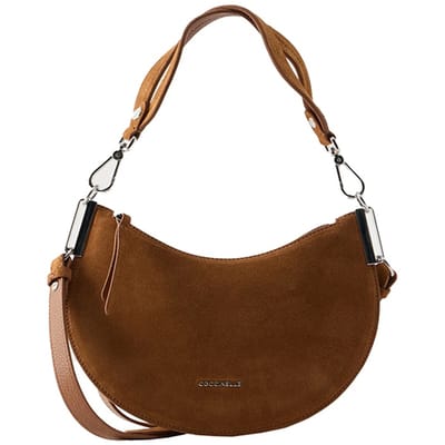 COCCINELLE Leren schoudertas Sunup Suede Shoulder Bag Cognac Lichtbruin