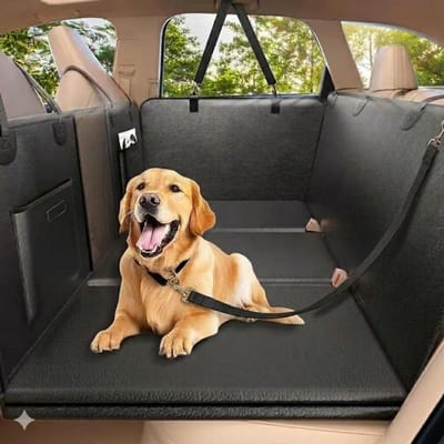 Hondendeken Auto - Hondenhangmat Achterbank - Veilig Reizen - Versterkte Harde Bodem - 2.5 Kilogram - Zwart
