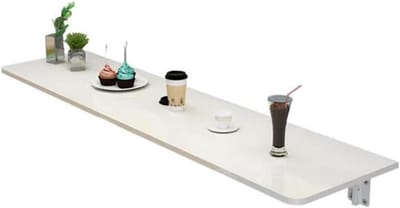 Klaptafel - Opklapbaar bureau - Ruimtebesparend werken - Wandmontage ontwerp - 100x30cm - Wit