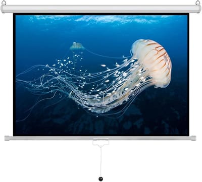 Projectiescherm Uitschuifbaar - Filmscherm Oprolbaar - Thuis Bioscoop - Automatische Vergrendeling - 60 Inch HD 4K - Wit