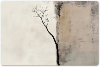 Placemats 45x30 cm - Placemat kunststof - 1 stuk - Wabi sabi - Plant - Beige - Borden onderleggers - Decoratie voor op tafel - Keuken tafeldecoratie accessoires - Vinyl onderlegger - Tafelversiering