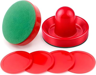 Air Hockey Set - Pusher Set - Spelplezier Thuis - Compleet Accessoire Pakket - 4 Stuks - Rood