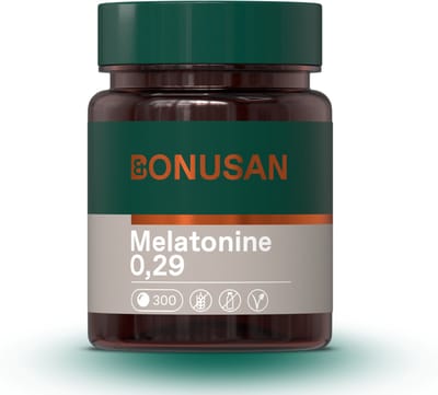 BONUSAN Melatonine 0,29 – 300 Tabletten – 100% Zuivere Melatonine – Zonder Onnodige Toevoegingen – Klein en Makkelijk Slikbaar