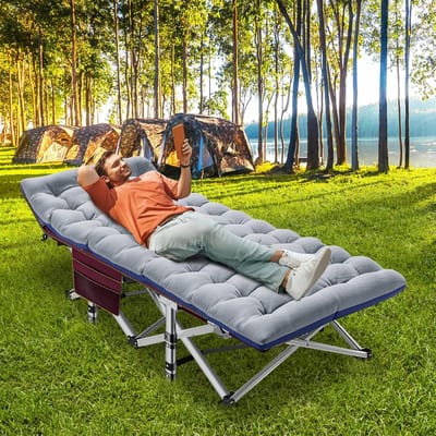 Opvouwbaar Campingbed voor Volwassenen - Heavy Duty Gastenbed met Matras - Draagbaar en Stevig