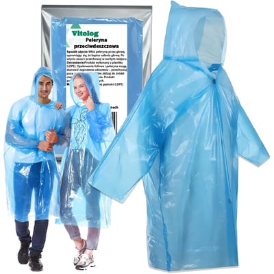 Vitolog - Regenjas Poncho - Waterdicht - Blauw - LDPE