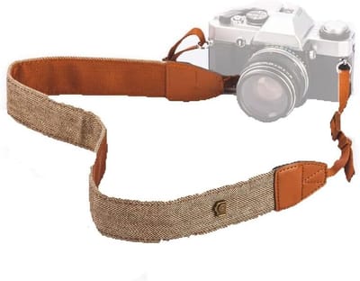 Stijlvolle bruine camera strap voor alle camera's, verstelbaar en comfortabel in gebruik