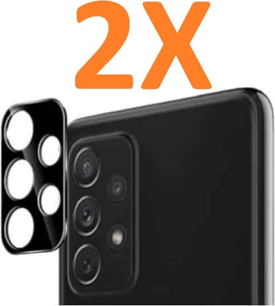 Camera Lens Glass Protector - beschermer Geschikt voor: Samsung Galaxy A52 4G / 5G / A52s A528 - Zwart  - 2x
