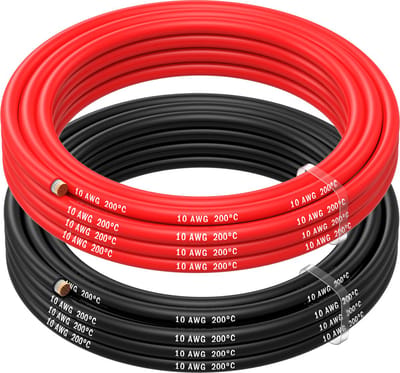 MMOBIEL 10 AWG - 5,26mm ² Accu Kabel Rood en Zwart 2,5m 1050 kern strengen voor o.a. RC Drone
