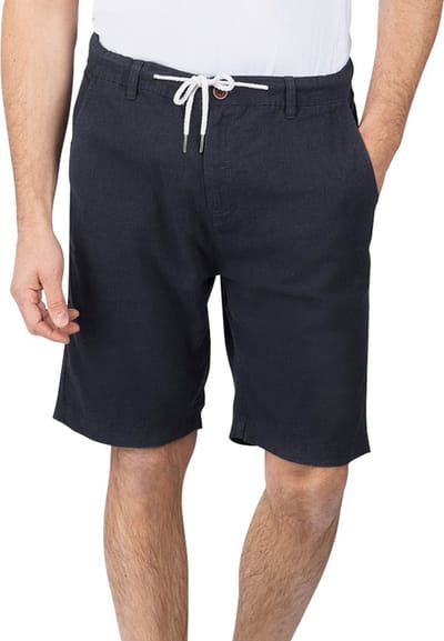 riverso Heren Short RIVOliver regular/straight Blauw S Volwassenen Linnen Korte Broek / Zomershorts