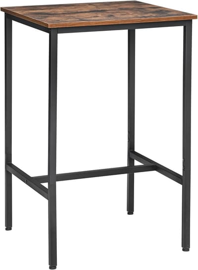 Pub Eettafel - Keukentafel Hoge Tafel - Kleine Ruimte - Industriële Stijl - 60x60x92 cm - Rustiek Bruin