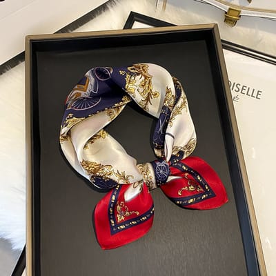Dames Sjaal - Sjaals - Stola - Vierkante doek - Elegant Stijlvol Dames haar sjaal - Satijn zijde - Hals sjaaltje - Sjaaltje Satijn - Neksjaaltje - Omslagdoek Modesjaals - Neksjaal - Dames Halsdoek -Dame - 14221-Hoofdafbeelding, 53*53cm