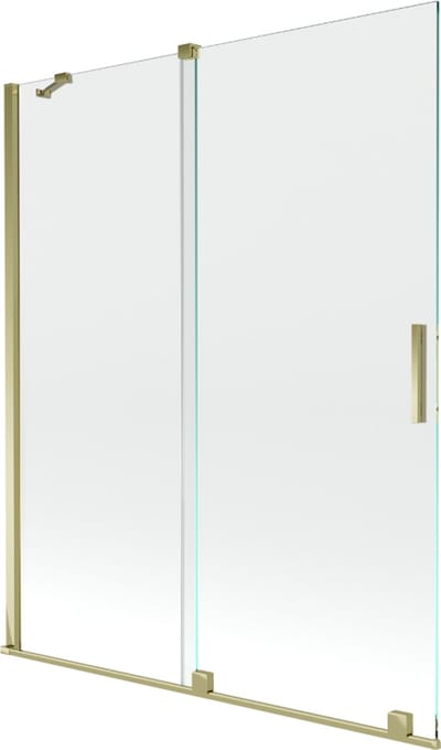 Mexen Velar badwand 2-vleugelig schuifbaar 140 x 150 , transparant, goud - 896-140-000-01-50