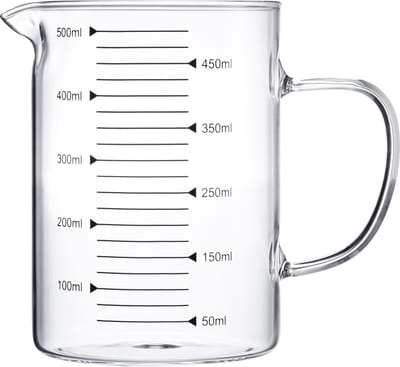 Westmark Glazen Maatbeker – Ideaal voor het afmeten van ingrediënten voor bakken en koken, Magnetronbestendig, Temperatuurbestendig, Ergonomisch Handvat – 0,5 liter