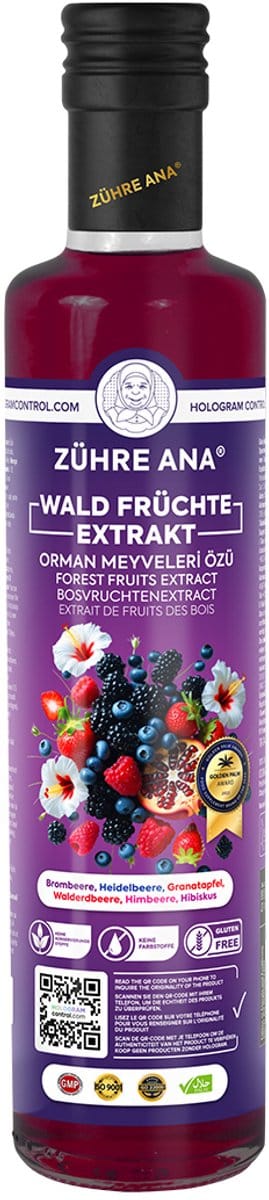 Zühre Ana® Bosvruchten Extract – 100% Natuurlijk, Glutenvrij & Rijk aan Antioxidanten | GMP & ISO 9001 Gecertificeerd