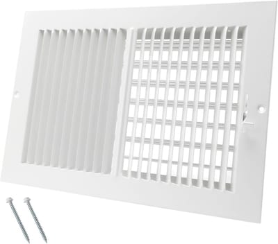 Ventilatieopening 12x8 Inch - 2-Weg Stalen Luchtrooster voor Muur of Plafond met Hoge Luchtstroom