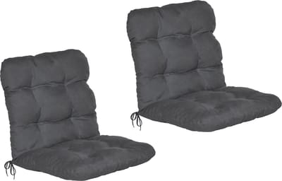 Beautissu Flair NL – Set van 2 Tuinkussen Lage Rug Antraciet – 100x50 cm – Zitkussen Matraskussen voor Tuin Meubelen