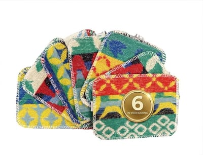 Euroscrubby Doekjes Schoonmaakdoekjes - Klein – Krasvrij Schrobben – Duurzaam & Veilig - 17x13cm - 6-Pack - Magische schuurdoekjes die wel schuren, maar niet krassen! - Katoenvezels