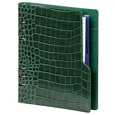 1016-09 hervulbare A5 Planner Organizer Compact Croco Groen 1 week per 2 paginas 2026-2027-2028