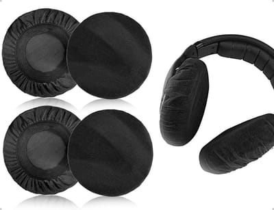 Wasbare en elastische hoofdtelefoonhoezen, 4 stuks, ideaal voor gaming en sportactiviteiten (zwart)