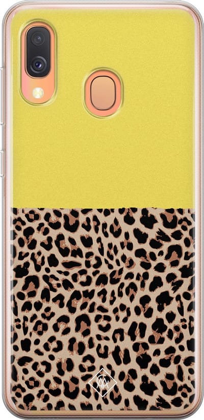 Casimoda® hoesje - Geschikt voor Samsung A40 - Luipaard Geel - Backcover - Siliconen/TPU - Geel