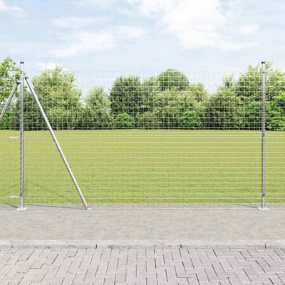 vidaXL - Euro-hek - met - betonnen - voetstuk - 10 - x - 1,4 - m - Gegalvaniseerd - staal