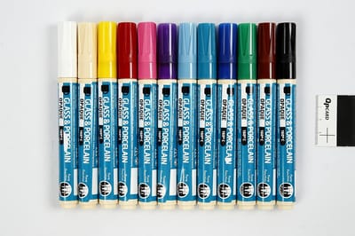 Glas en porselein stiften - Keramiek markers - Decoreren objecten - Dekkende inkt - 12 kleuren - Veelkleurig